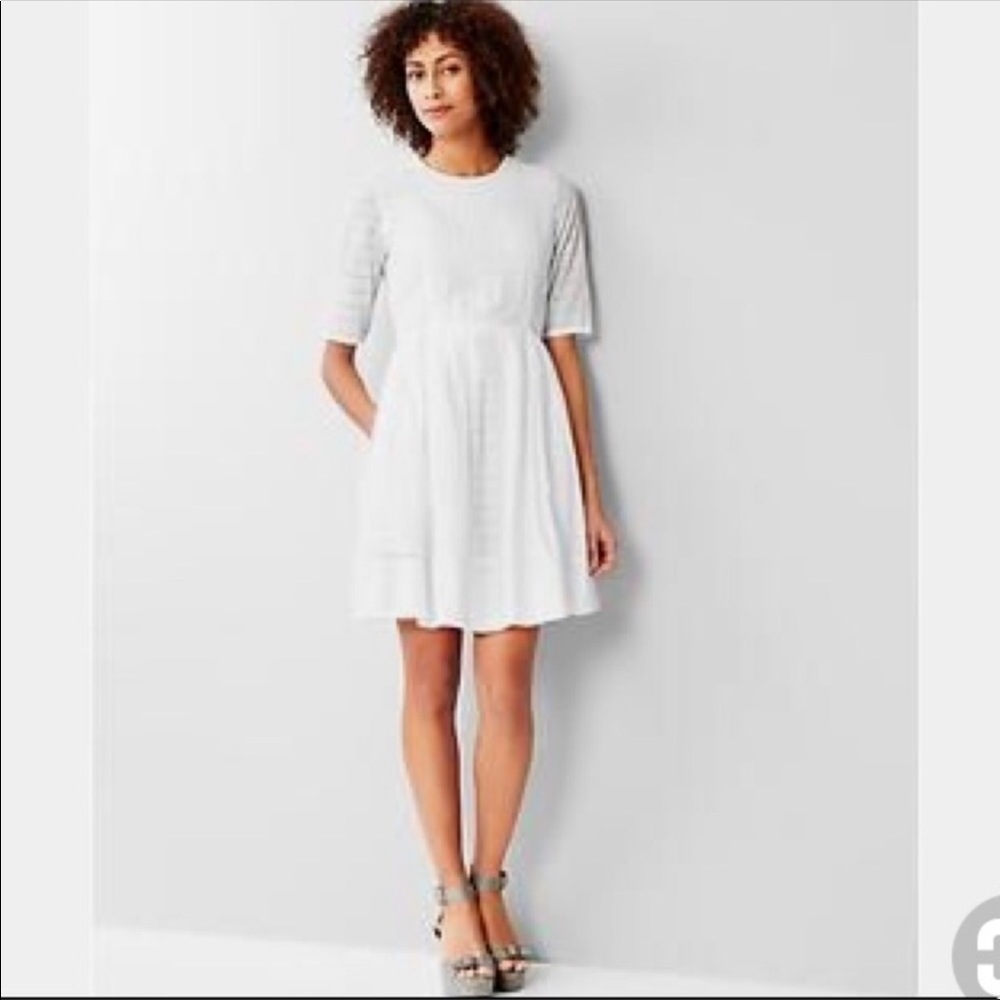 Gap White Eyelet Fit-and-Flare Dress